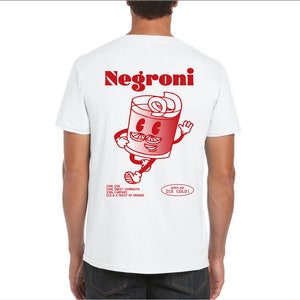 T-shirt mixte NEGRONI, t-shirt nom de cocktail, t-shirt pour elle, t-shirt pour lui, t-shirt pour apéro, t-shirt en coton image 4