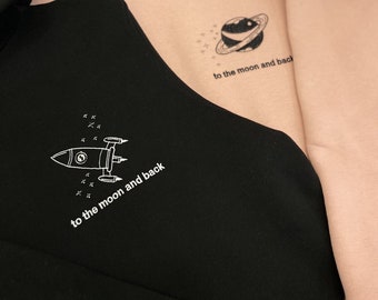 Sweat capuche/col rond pour couple, sweat brodé "to the moon and back", st valentin, cadeau, sweat mariage, cadeau mariage broderie