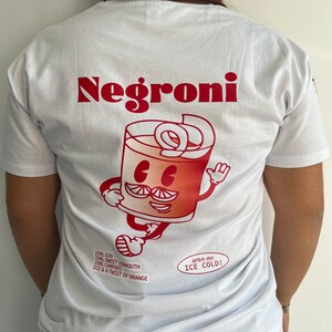 T-shirt mixte NEGRONI, t-shirt nom de cocktail, t-shirt pour elle, t-shirt pour lui, t-shirt pour apéro, t-shirt en coton image 8