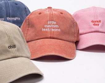 Personalized vintage cap cotton unisex embroidered personalized with personalized text embroidery gift cap for her and him