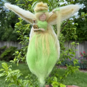 Needle Felted Tinker Bell Doll: Handmade Wool Fairy Ornament