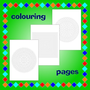 Creative Colouring Sheets - Squares Design for Instant Relaxation