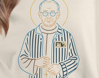 Comfort Colors T-Shirt, St Maximilian Kolbe Graphic, Catholic Saints Apparel, Religious Graphic Tee, Spiritual Clothing