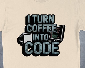 Lustiges Kaffee-Liebhaber-Hemd Ich verwandele Kaffee in Code-T-Shirt für Programmierer-Geschenk für Coder Cooler Computer-T-Stück Perfekte Kodierungs-Kleidung