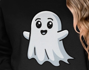 Cute Ghost Halloween Sweatshirt Hoodie Tee Shirt Ghost Graphic Gift Spooky Season Wear Fun Holiday Apparel Unisex Clothes
