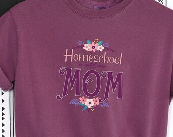Camiseta ajustada para mamá que educa en casa, camiseta de regreso a clases, primer día de clases, maestra de educación en casa, camiseta, educación en casa, camiseta para mujer