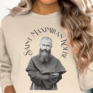 Saint Maximilian Kolbe T-Shirt, Catholic Saint Tee, Religious Apparel, Inspirational Christian Shirt, Faith Based Clothing