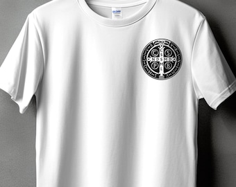 Saint Benedict Medal T-Shirt: Christian Catholic Gift