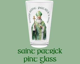 Szklanka do piwa na Dzień Świętego Patryka, Szklanka do piwa na Dzień Świętego Patryka, Prezent na Dzień Świętego Patryka, Prezent irlandzki, Przezroczysta szklanka do piwa, 16 uncji