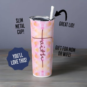 Faith Cross Skinny Tumbler, Skinny Tumbler with Faith Cross, Skinny Steel Tumbler with Straw, 20oz