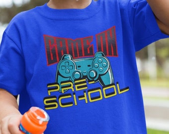 Preschool Game On Tee, Tee Shirt back to Preschool, Back to School T-Shirt, First Day of School Shirt, Kids Gamer Tee, Heavy Cotton™ Tee