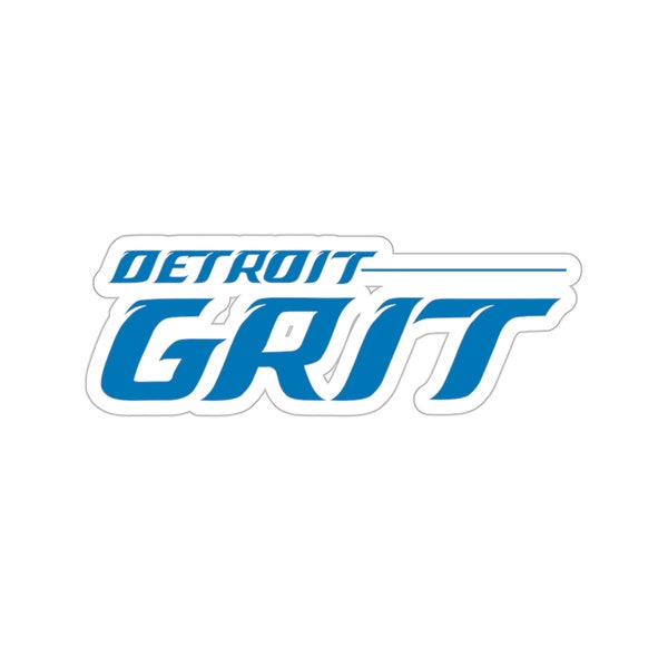 Detroit GRIT Sticker, Sizes: 3X3 4X4 or 6X6, Detroit Football Team Decal, Coach, Michigan Football, Kiss-Cut Stickers (not-waterproof)