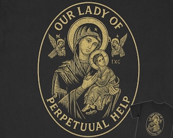 Our Lady of Perpetual Help Catholic T-Shirt: Comfort Colors Religious Gift