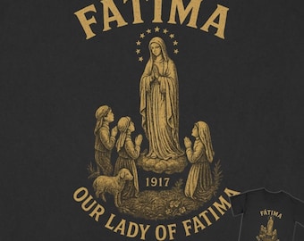 Our Lady of Fatima Catholic T-Shirt: Comfort Colors Virgin Mary Tee