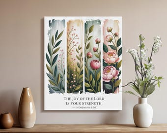 Die Freude am Herrn ist deine Stärke Nehemia 810 Schrift Wand Kunst Poster oder Leinwand Christian Wohnkultur