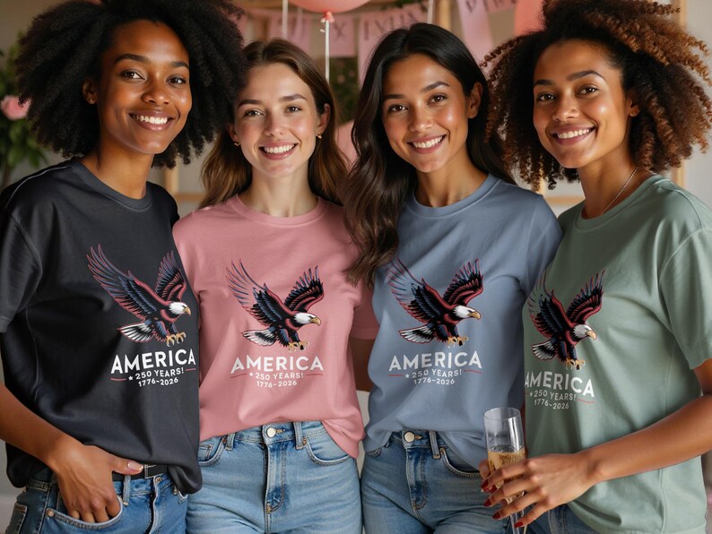 USA eagle graphic t-shirt for women, patriotic American flag tee, 250 years anniversary shirt, Fourth of July outfit