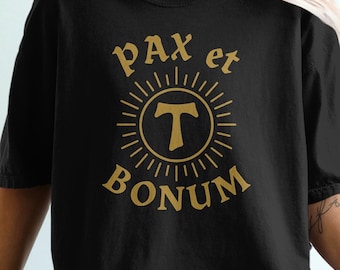 Pax et Bonum T-Shirt, Catholic Faith Gift, Christian Apparel, RCIA Confirmation Present, OCIA Religious Clothing, Unique Catholic Gifts