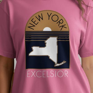 Komfortfarben New York T-Shirt, State Pride T-Shirt, Retro New York Shirt, Vintage New York Grafik, New York State Bekleidung