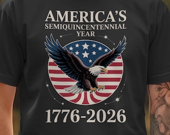 Camiseta patriótica estadounidense con águila y colores cómodos. Camiseta del 250 aniversario de la independencia de Estados Unidos.