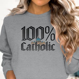Camiseta 100% católica, camiseta com fé católica, presente cristão para católicos, vestuário religioso, camiseta católica devota