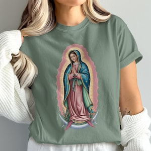 Comfort Colors T-Shirts, Catholic Gifts, Traditional Catholic Design, Our Lady of Guadalupe, Religious Artwork, Perfect for Catholics