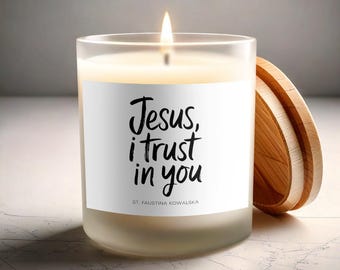 Scented Candles, Jesus I Trust In You, Inspirational Candles, Relaxing Home Decor, Calming Scents, Faith Inspired Candles, Gift Idea
