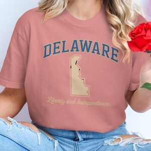 Comfort Colors Delaware T Shirt, Liberty and Independence T Shirt, Delaware State Map Tee, Vintage Delaware Shirt, Unisex Fit