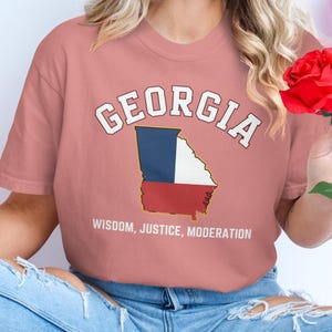 Comfort Colors Georgia T-Shirt, State Pride Shirt, Georgia Map Tee, Southern Style Top, Graphic Tee for Georgia Lovers