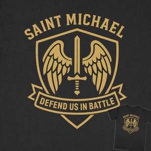 Comfort Colors. Saint Michael Defend Us In Battle T-Shirt, Catholic Gifts, Modern Catholic Shirt, Catholic Identity, Confirmation Gift