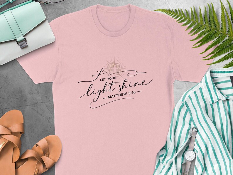 Christian Faith Let Your Light Shine Matthew 5 16 Tee Shirt Hoodie ...