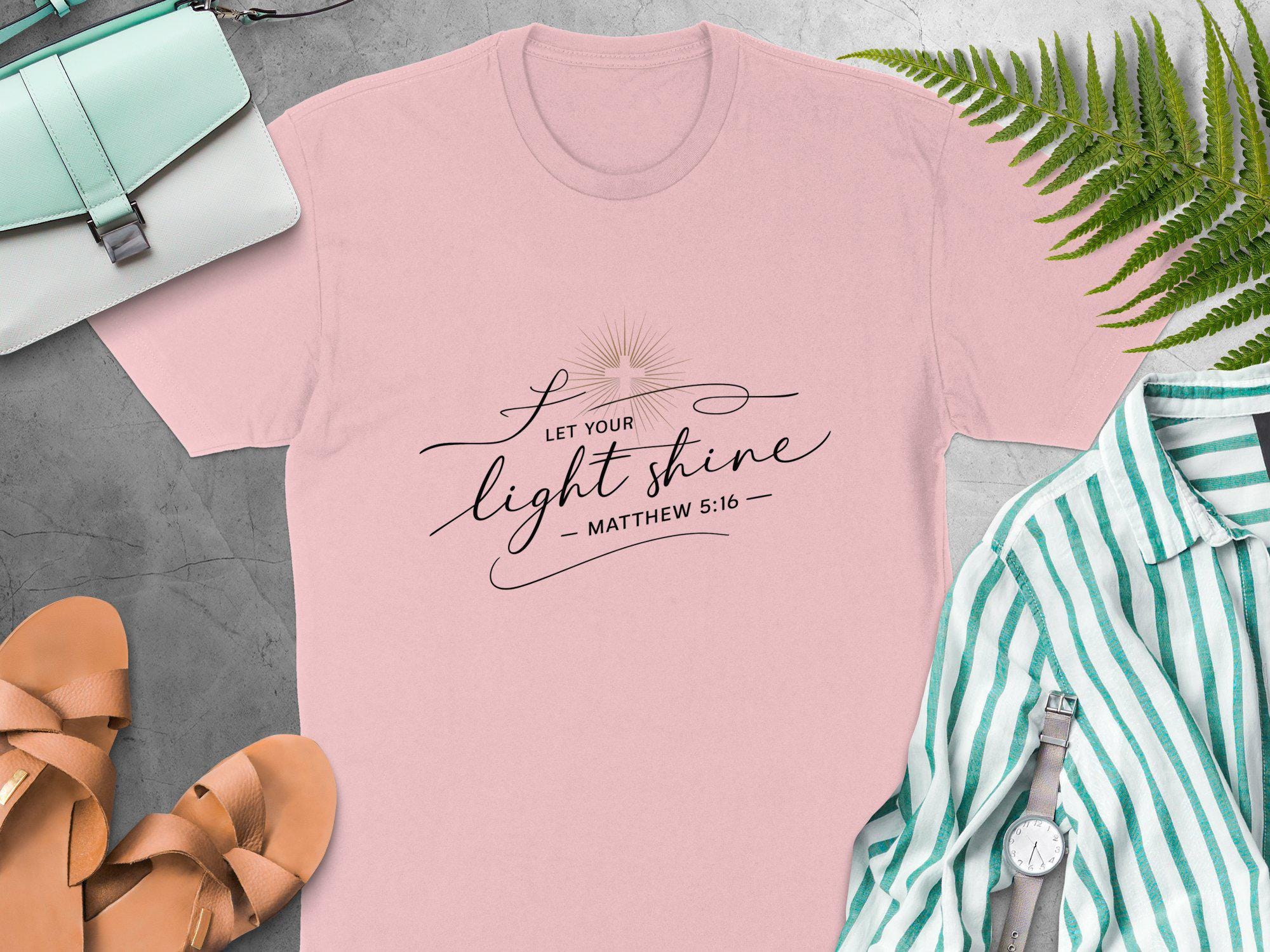 Christian Faith Let Your Light Shine Matthew 5 16 Tee Shirt Hoodie ...