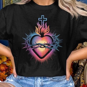 Sacred Heart Catholic T-Shirt, Comfort Colors T-Shirt, Saint T-Shirt for Catholics, Unique Catholic Gift Shirt, Religious Tee