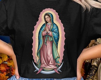 Comfort Colors t-Shirt, Catholic Saint Mary Graphic Tee, Roman Catholic Virgin Mary Design, Traditional Christian Art Shirt