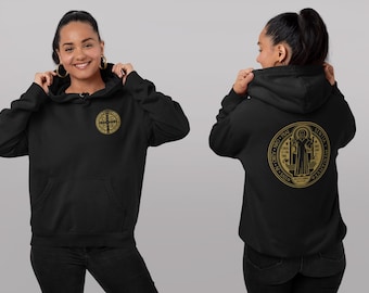 Saint Benedict Medal Hoodie | Catholic Confirmation OCIA Religious Sweatshirt