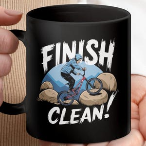 Cycling coffee mug mountain bike art, bike lover gift, cyclist gift idea, MTB mug, outdoors lover gift, bicycle enthusiast mug