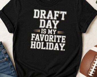 Draft Day är min favorithelg-T-shirt, Fantasy Football Fanatiker-T-shirt, Fantasy Football Draft-T-shirt, Fotbollssäsong-T-shirt, Gåva till