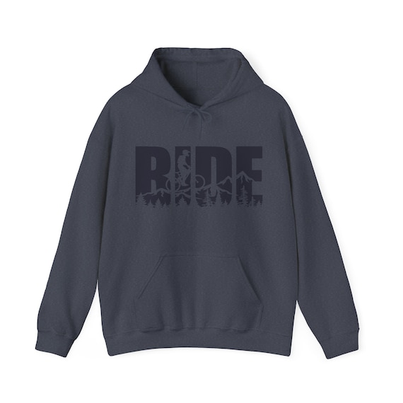 Cycling Ride Hoodie, Bicycling Mountain Biking RIDE Sweatshirt