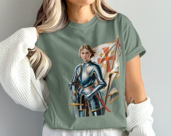 Comfort Colors T-Shirt, Saint Joan of Arc design, Perfect Catholic gift, Traditional Catholic apparel, Catholic faith shirt