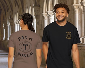 Pax et Bonum T-shirt | Franciscan Tau Symbol, Religious Faith Tee | Comfort Colors