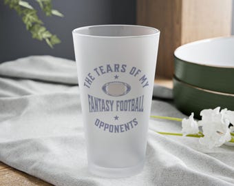 Fantasy Football Tears Pint Glass, Beer Glass, Gift for Football Fans, Funny Beer Mug, Sports Fan Gift, Fantasy Football League Decor, Game