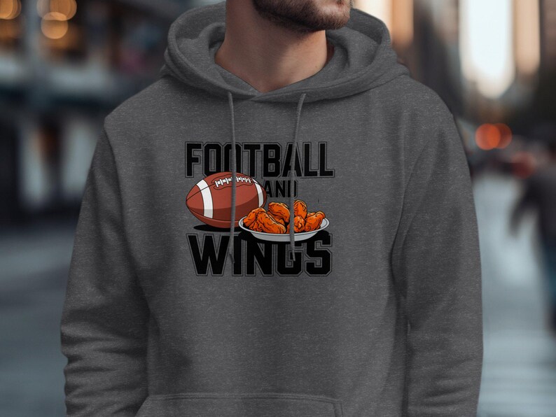 Football and Wings Hoodie or Tee Shirt, Sports Lovers Gift , Perfect