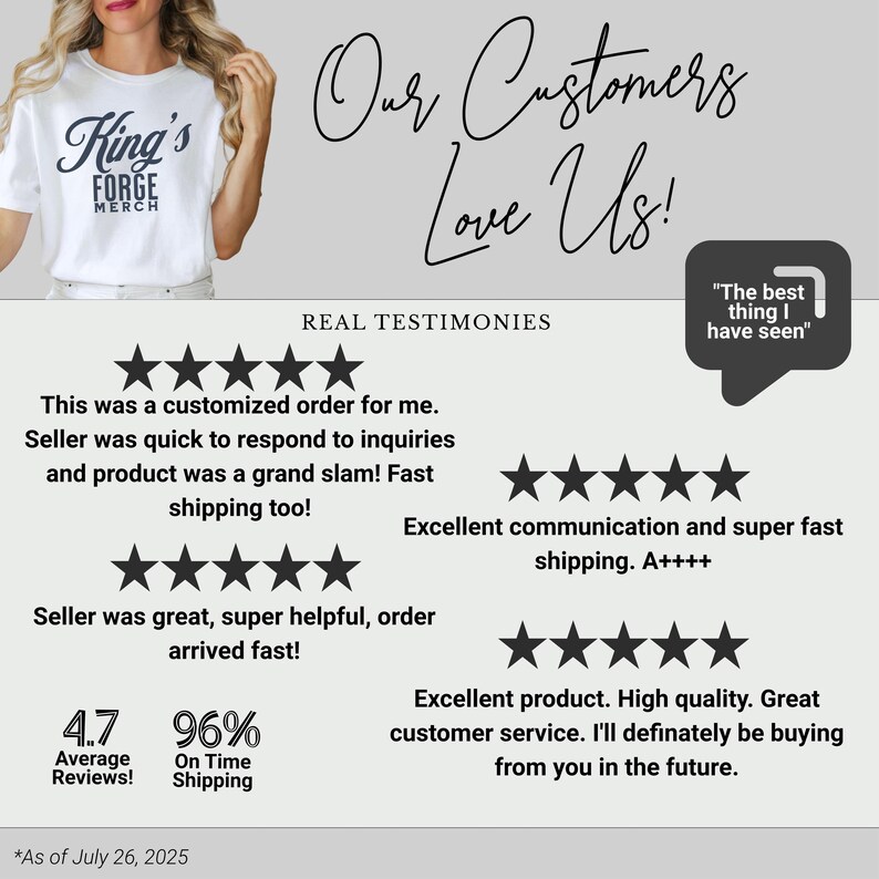 Our Customers Love Us Shirt, Real Testimonies Shirt, Positive Reviews Tee, Customer Satisfaction Shirt, Great Reviews T-shirt