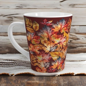 Autumn Leaves Coffee Cup, Fall Leaves Coffee Cup, Tea Cup, Beautiful Leaves, Fall Colors, Gift for Mom, Latte Mug