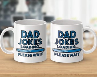 Dad Jokes Loading Mug Funny Dad Mug Father&#39;s Day Gift Dad Humor Coffee Cup 11oz 15oz Ceramic Mug Color Accent Metal Insulated