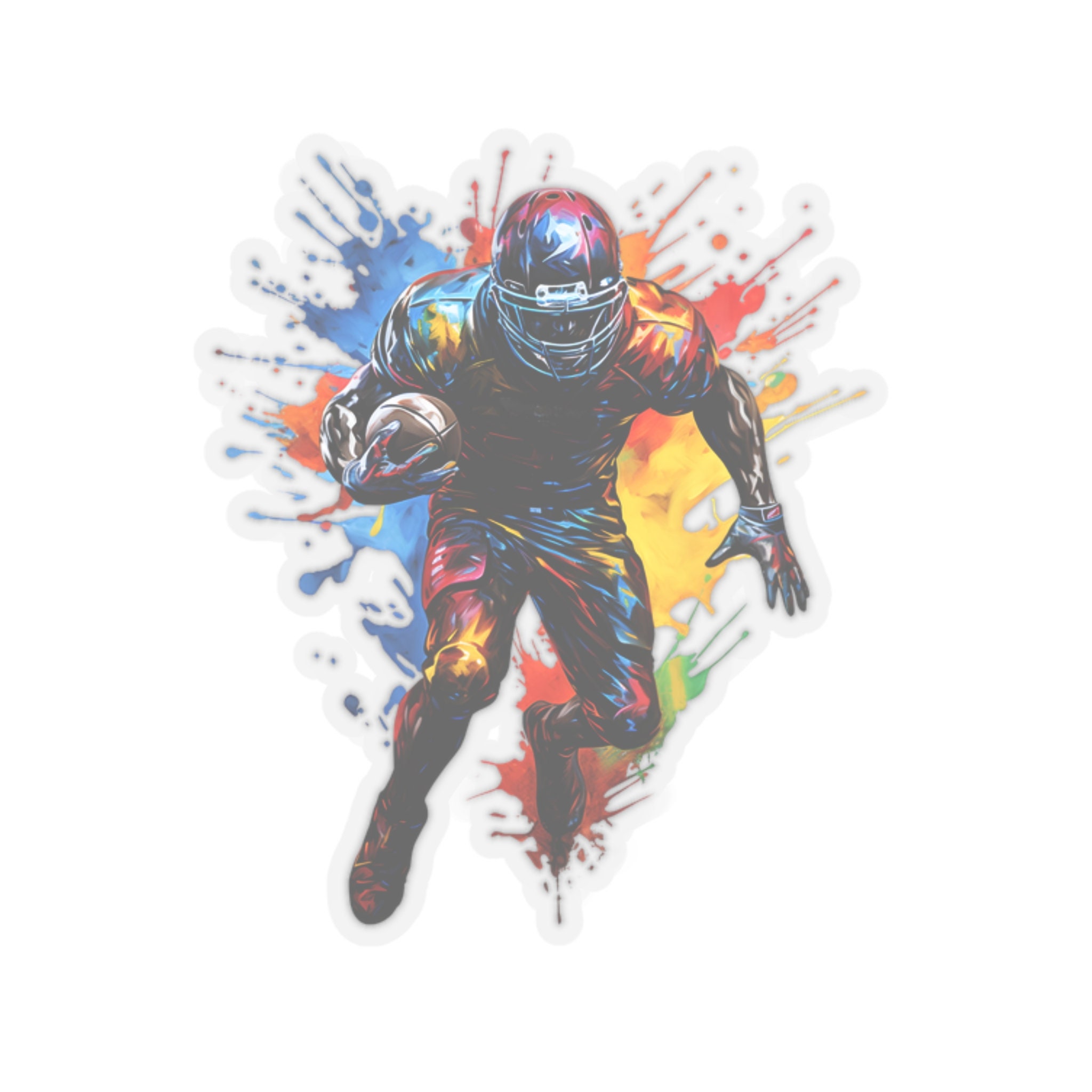 Colorful Paint Splash Football Sticker | Retro Football Sticker ...