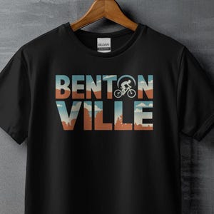 Bentonville Bicycle Art Tee Cycling Lover&#39;s T-shirt for Bikers Commuters Mountain Bike Apparel Bike Rider Gift