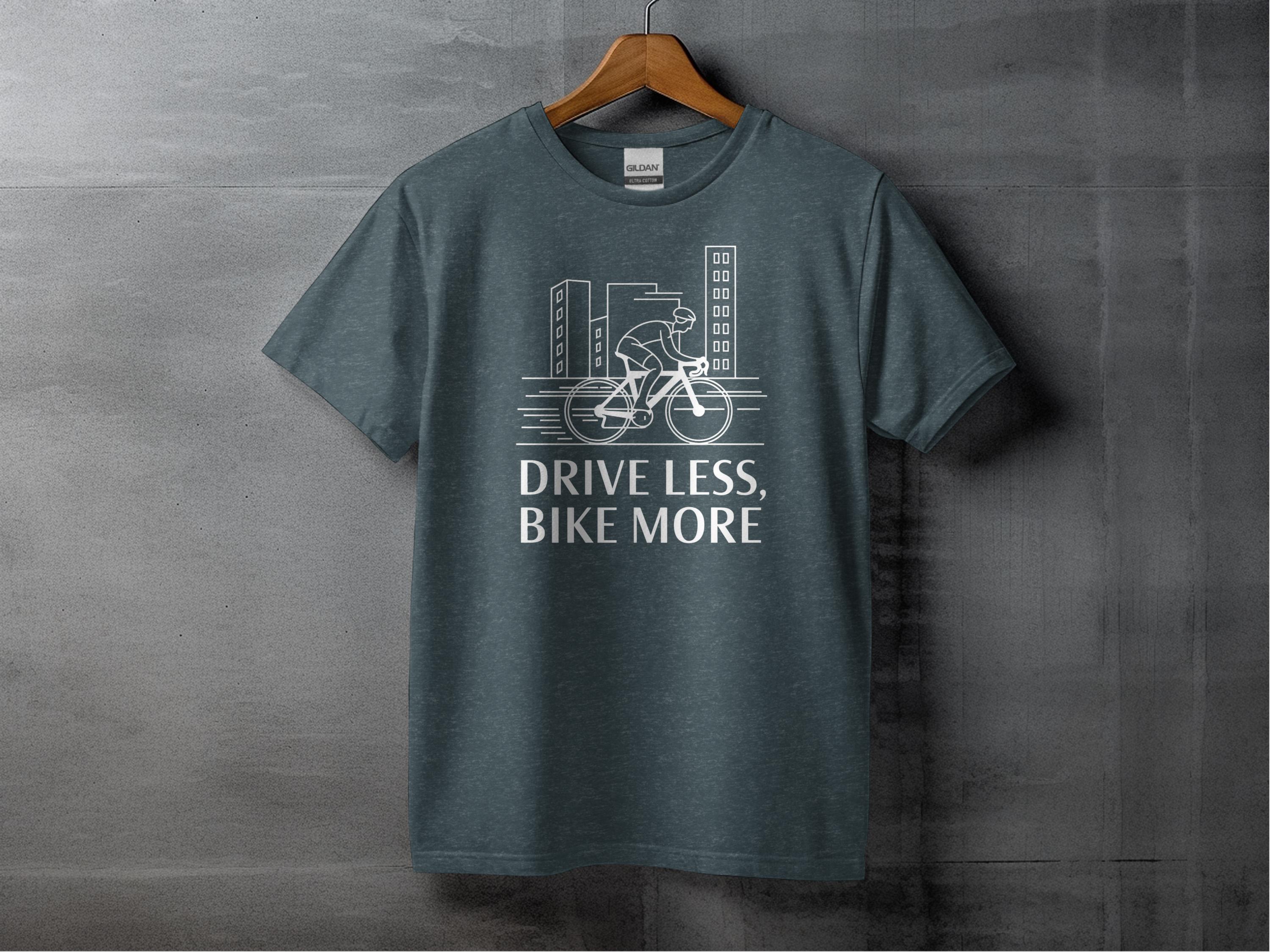 Cycling Shirt Drive Less Bike More, Biking Tee for Cyclists, Urban 