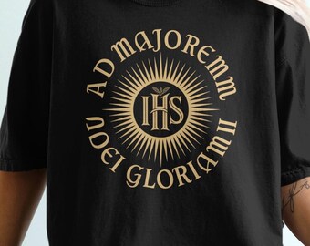 Catholic Faith T-Shirt, RCIA Gift, OCIA Confirmation T-Shirt, Ad Majorem Dei Gloriam Design, Religious Apparel, Christian Faith Gift