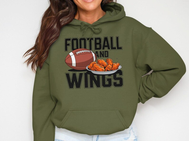 Football and Wings Hoodie or Tee Shirt, Sports Lovers Gift , Perfect