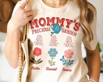 Custom Mother Gift Gardening Mom Shirt Personalized Mom Shirt With Kids Names Mothers Day Gift Mommy Shirt Custom Gift For Mom Birthday Gift
